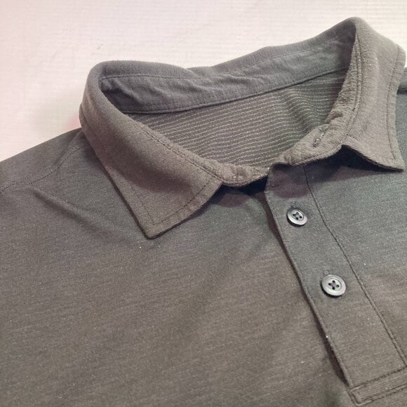 Lululemon Polo Shirt  Short Sleeve  Black Sz M/L? See Measurements - Picture 1 of 8